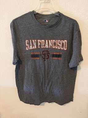 Genuine Merchandise Gray Tee with Red & White Logo